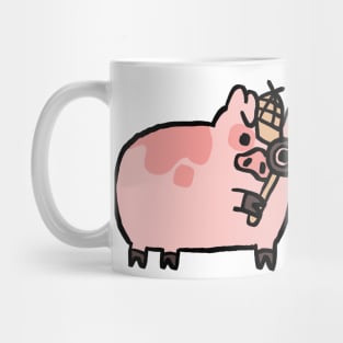 Cute Cartoon Piggy Detective Mug